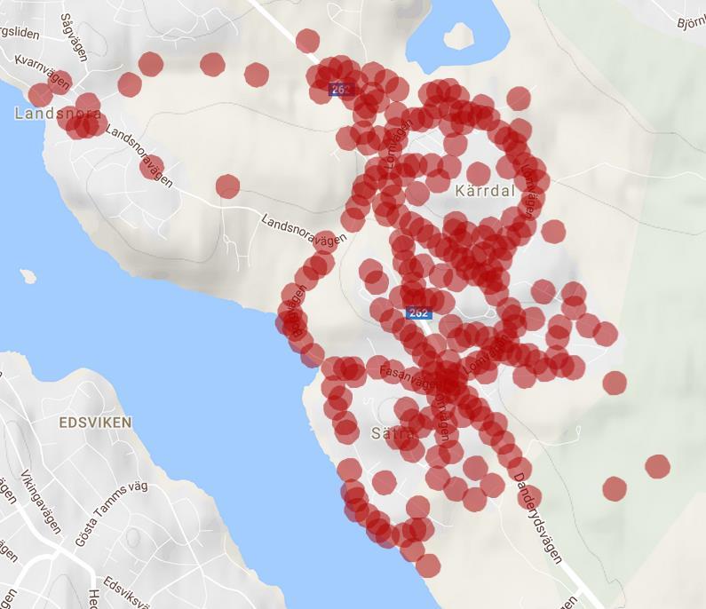 Otydlig vägmarkering 22 Smitväg 14 För mycket tung trafik 13 Dålig försörjning med kollektivtrafik 9 Fotgängare följer inte trafikregler 4 Cyklister följer inte trafikregler 3 Tabell 1: Omfattningen