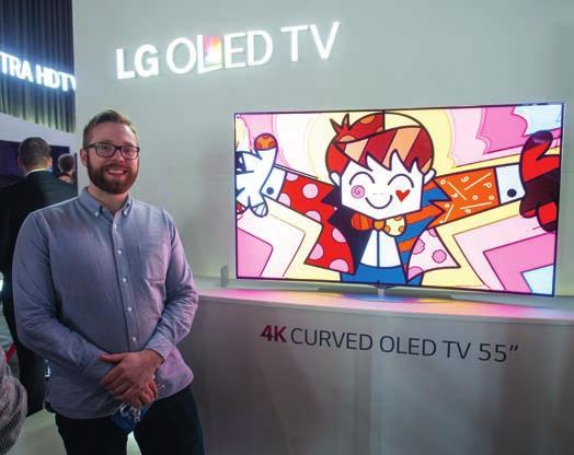 CES Erik Åhsgren, LG, berättade att LG i år lanserar OLED TV med Ultra HD upplösning i storlekarna 55, 65 och 77 tum.