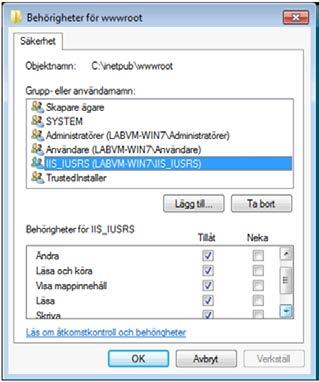 SKAPANDE AV E-LINESAJT I detta exempel utnyttjas Default Web Site (Standard webbplats) då säkerhetsinställningar i filsystemet i stort sett är satta för att köra Pyramids e-handel.