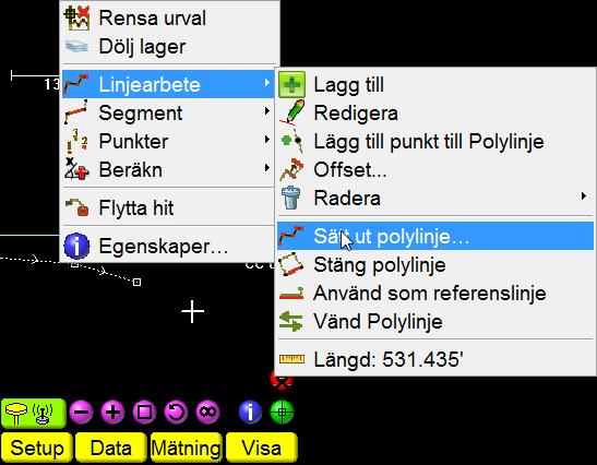 3.11.3 Utsättning Polylinje Utsättning Polylinje Panorera/zoma till