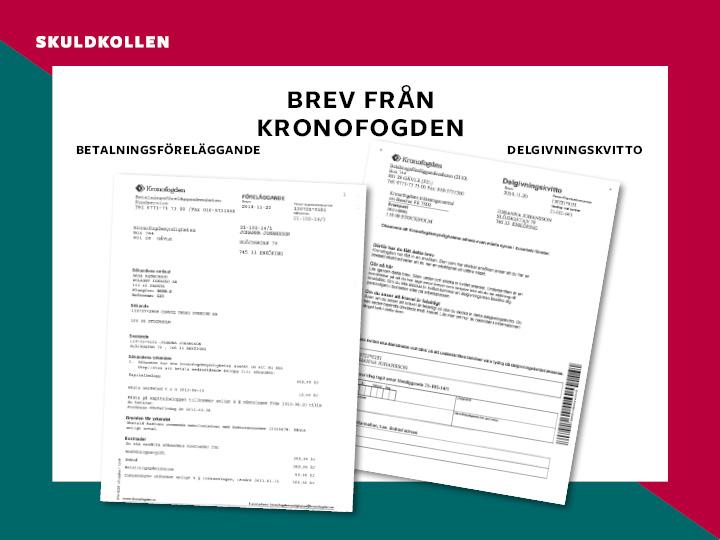 14. Brev från Kronofogden betalningsföreläggande och delgivningskvitto Nu ska vi titta på hur olika brev från Kronofogden kan se ut. Tips!