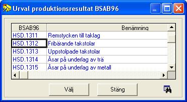 6 Lär dig mer om BidCon BYGG 6.11 Urval 6.11.1 Kalkylark och matriser I vissa situationer ska man välja ett av flera alternativ vid arbete i t ex ett kalkylark.