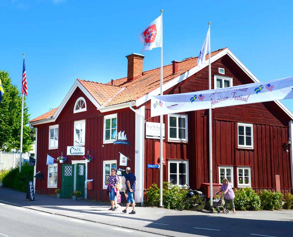 Café Columbia och Kisa emigrantmuseum Anrika Café Columbia ligger i ett av Kisas äldsta hus.