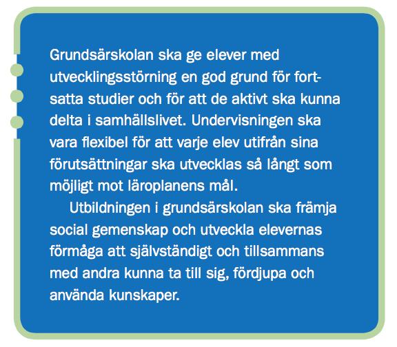 IiInslivet. Undervisningen ska vara flexibel för att varje elev Vem är grundsärskolan till för?