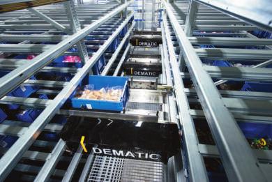 dematic Skyttelsystemen bygger på att varje nivå i lagergången betjänas av varsin skyttel. Staplingskranar för lätt gods, lådlager, eller så kallade miniloadlager har blivit vanliga.