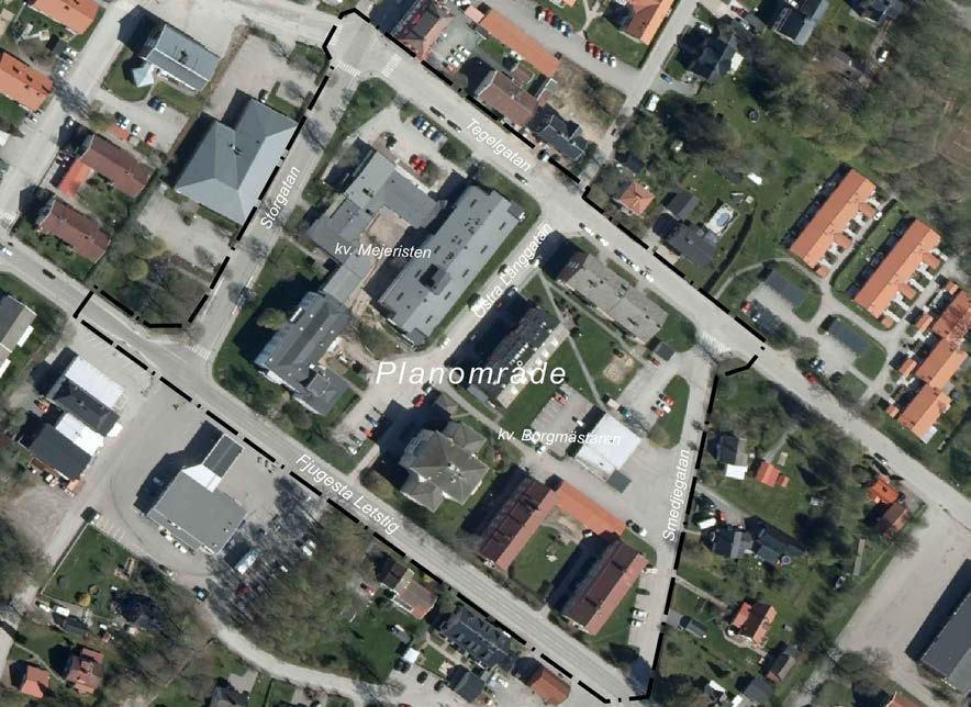 FÖRUTSÄTTNINGAR Befintlig bebyggelse De västra delarna av planområdet (kv. Mejeristen) upptas av bebyggelsen för vårdboendet Linden.