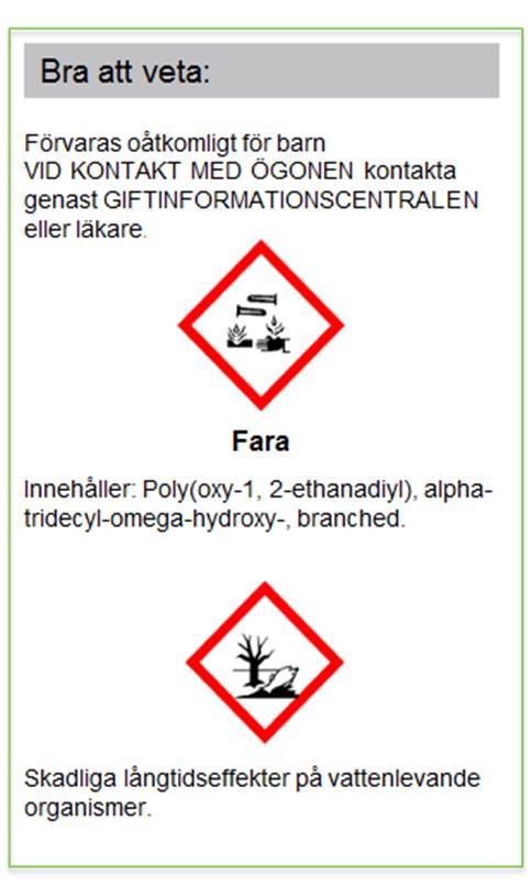 Artikelinformation för att uppfylla CLP-förordningen CLP-förordningen styr över hur farliga kemiska produkter ska klassificeras och märkas.