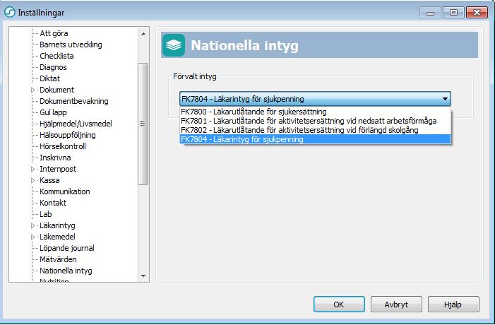 Beskrivning 2(7) Beskrivning Nationella intyg Öppna startsidan genom att dubbelklicka på Nationella intyg i vänstermenyn.