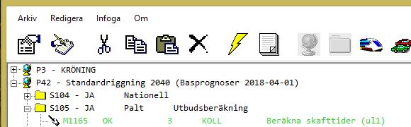 Makro Loop Disaggregering Bilinnehavsmodell (används inte f n) Lägg till Samkalk (SK-steg) 4.2 Hierarki i en sampersriggning 4.2.1 Projektet KRÖNING Första Projektet i en Sampers.