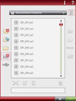 BLÄDDRA I FILE MANAGER Tryck på ikonen för File Manager i det utökade verktygsfältet för att öppna.