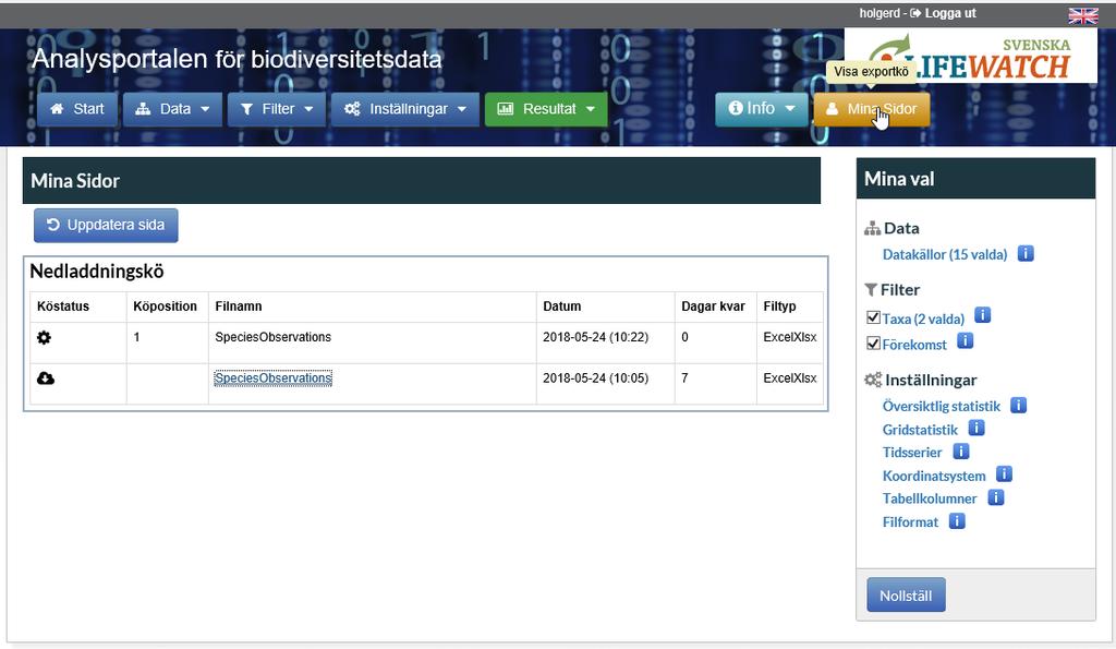 analysisportal.se Ett enkelt exempel När du klickar på filnamnet kommer Ditt resultat att laddas ner i xml-format.