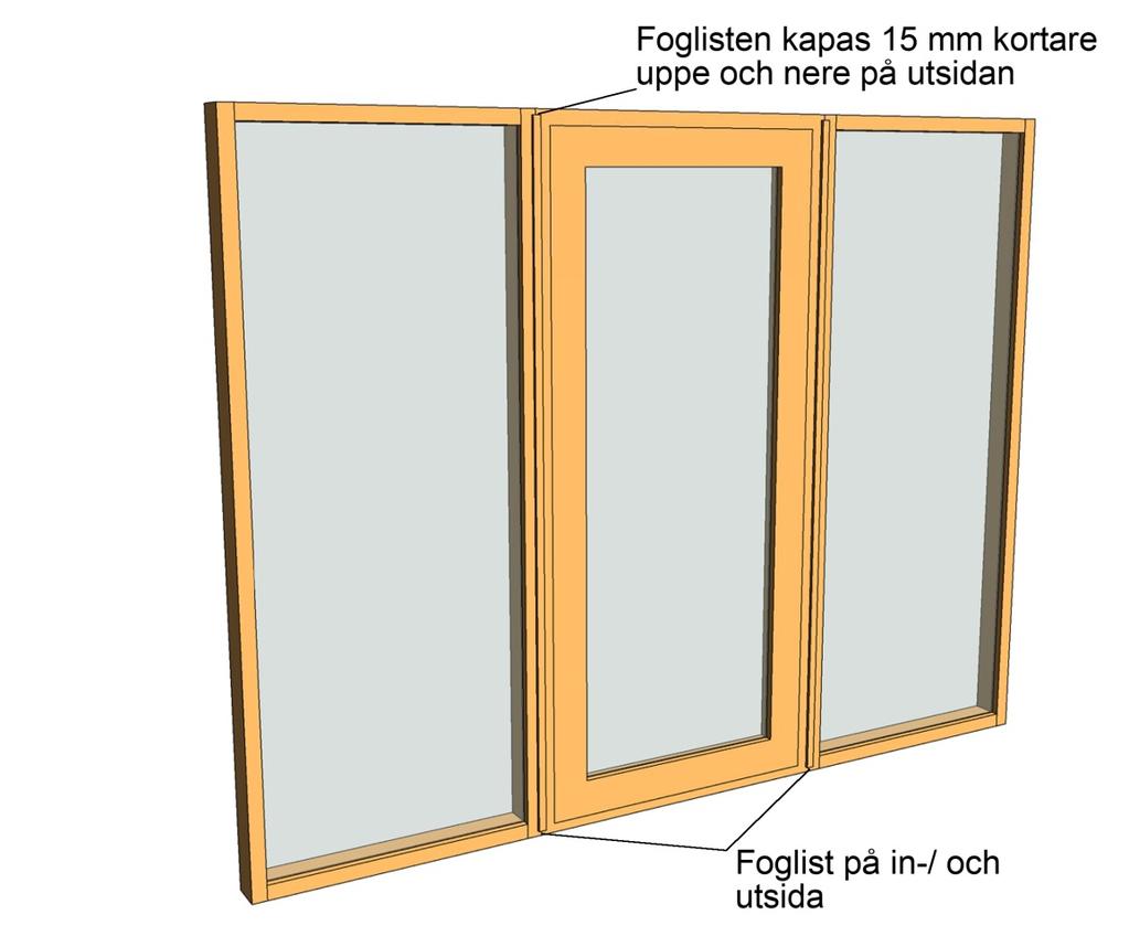 Montera med 8 st 4,5x70mm skruv i varje skarv.