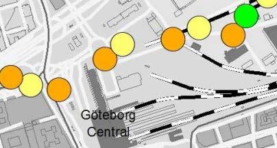 Förorenad mark Jordprovtagning inom Västlänkens korridor utfördes av Trafikverket under 2012-2013. Bildutsnittet nedan visar provtagningspunkterna kring planområdet.