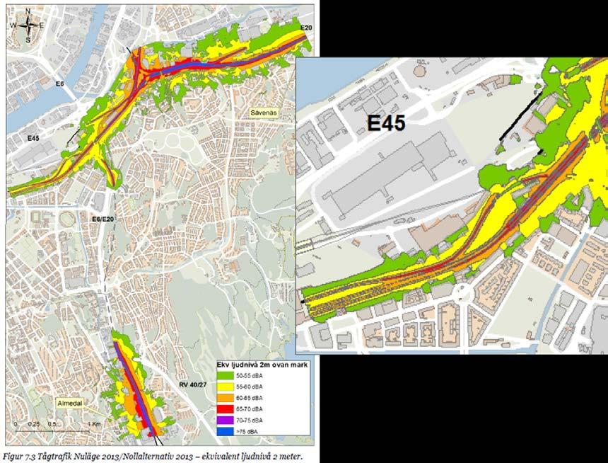 Nulägesanalysen från Trafikverkets järnvägsbullerutredning visar att järnvägen ger upphov till relativt låga bullernivåer.