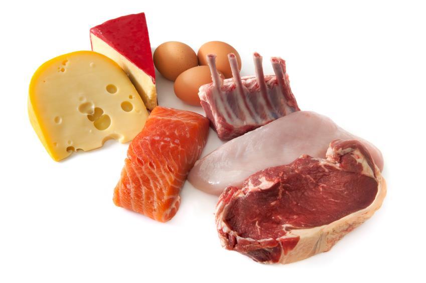 100 g kött/fisk/fågel = ca 20 g protein 100 g färsrätt/quorn = ca 15 g protein 100 g korv = ca 13 g protein 100 g