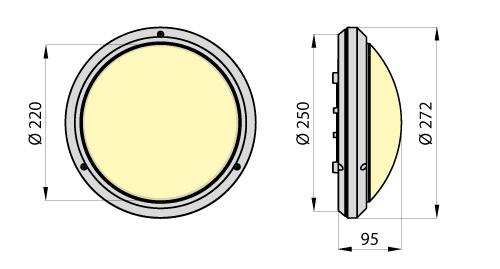 Effekt Ljusflöde Färgtemperatur Vikt Ecco led LED 12W 12W 1100lm 2700K/4000K 0,9kg