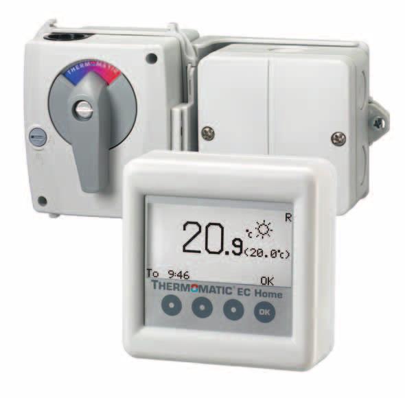 Thermomatic EC Home Installations- och bruksanvisning Version 1.0 Innehållsförteckning: 1. Översikt, mått, val av reglerfunktion, tillägg, sid 2-3 2. Leveransomfattning, sid 4 3.