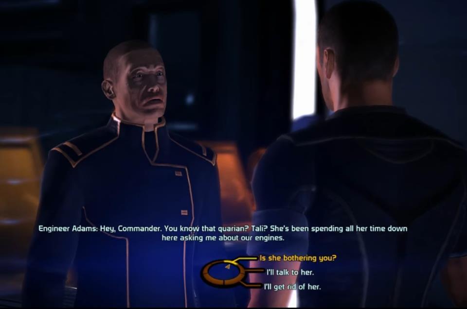 Figur 3 Exempel på förgrenad dialog dialog i Mass Effect (Bioware 2007).