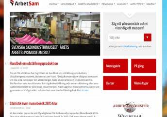 Ny museipolitik SOU 2015:89 2. Gestaltad livsmiljö SOU 2015:88 Båda remissvaren hittar man på ArbetSams hemsida. 5:8 Hemsida ArbetSam har sedan 2013 en ny hemsida via Word press.