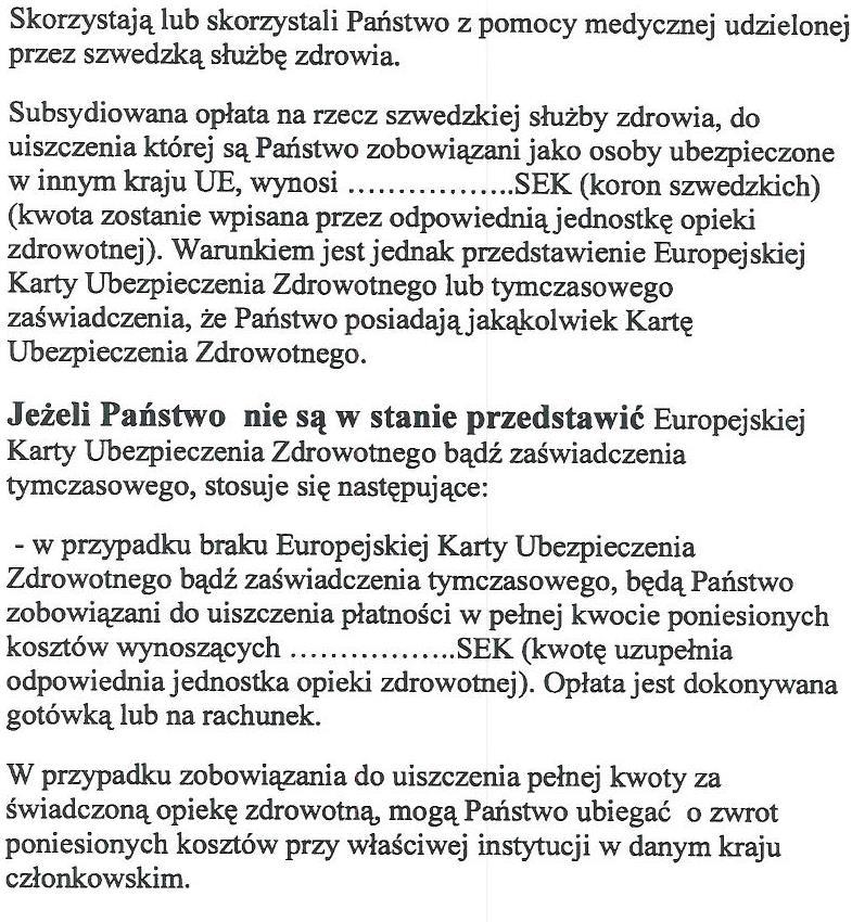 Bilaga 5 Polska Informacja dla pacjentów (pochodzących z) krajów UE