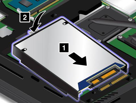 5. Ta bort hårddisken eller SSD-enheten. 6. Installera den nya hårddisken eller SSD-enheten. 7.