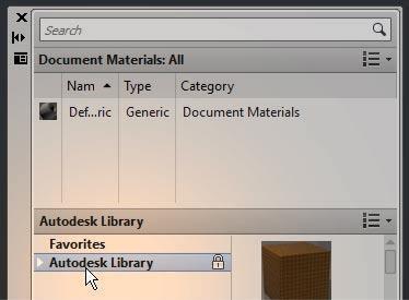 12.3. Materialväljaren visas. I fältet Document Materials visas alla material som finns i ritningen. Det är dessa du kan använda.