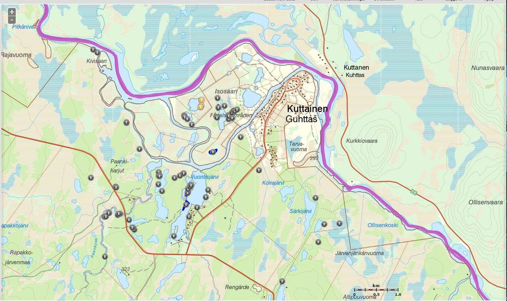 Bild 15.1.4 Fornfynd i Kuttainenområdet Åtgärder Arkeologisk utredning övervägs vid detaljplaneläggning inom områden med arkeologiska fornlämningar eller i närliggande områden.