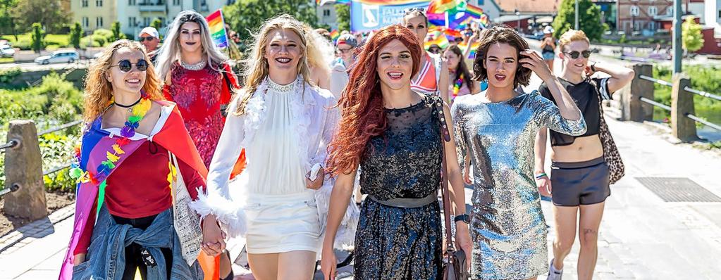# pridefalkeberg Lördag 16 jui Uder glada tillrop går vi i prideparade- e marsch som hadlar om allas lika värde och alla rätt att
