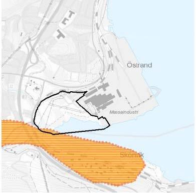 Den visar att inga skyddsvärda objekt finns inom verksamhetsområdet. Vrak, pråmar och bryggor har noterats i den mellersta och södra delen av viken.