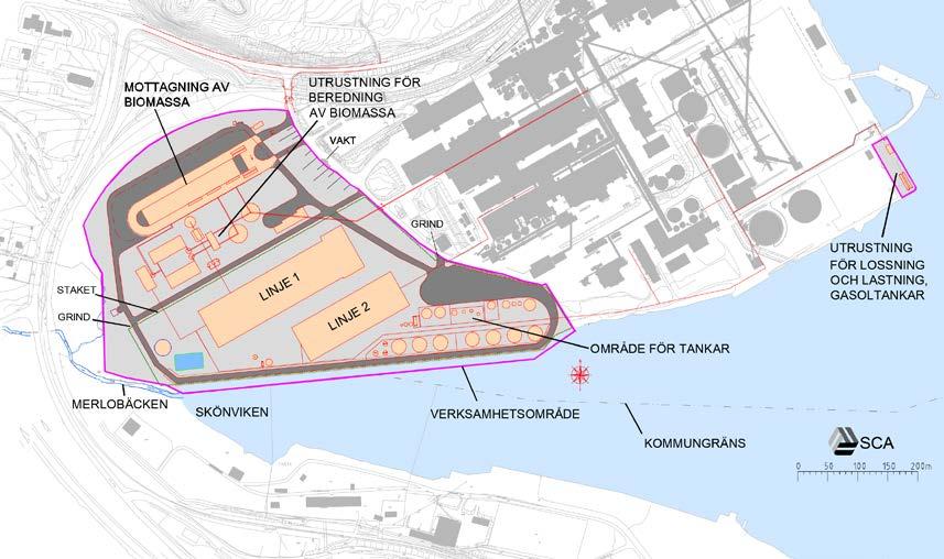 20 Bedömda produktionsvolymer för ett fullt utbyggt bioraffinaderi är: 300 000 ton förnybara kolväten (t ex förnybar bensin, diesel och flygbränslen) 120 000 ton biokol 110 000 ton förnybar koldioxid