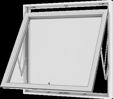 VELFAC Classic Vändbart fönster Fönstret öppnas genom att handtaget vrids upp i lodrätt läge och fönsterbågen skjuts utåt.
