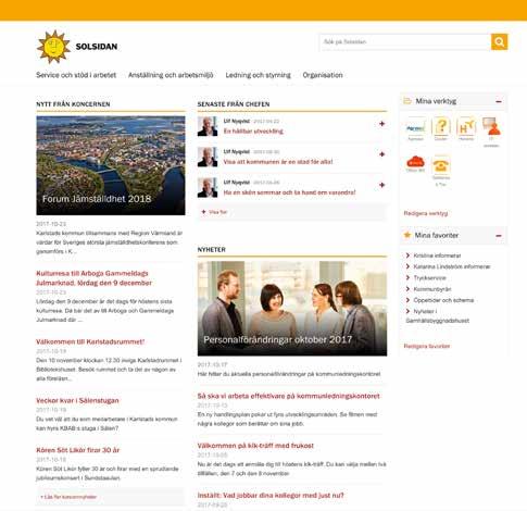 WEBB Den grafiska profilen för vårt intranät Solsidan och vår publika webbplats karlstad.