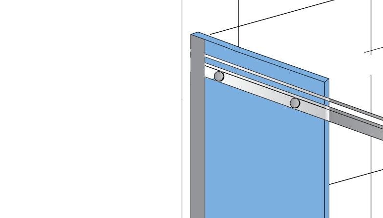 glaset och 90 mm nedanför fasta glasets