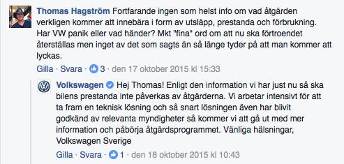 !! Tema 2. Åtgärder Här är ytterligare ett exempel på där de skriver om åtgärder och de syftar alltså på den åtgärd som sedan visade sig vara en mjukvaruuppdatering för de berörda bilarna.