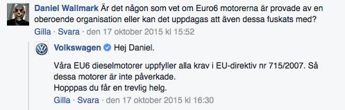 Det var först den 30 september som de gick ut med en hänvisning till en extern hemsida där man kunde se en detaljerad lista över vilka bilar och modeller som var drabbade.