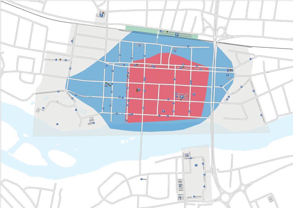 PARKERING I SKELLEFTEÅ Offentliga parkeringsplatser på gatumark i centrala Skellefteå.