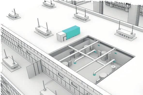 INDUSTRI Många produktionsanläggningar innehåller både tillverkande enheter och kontor. Det är nödvändigt att säkert separera luftmängderna från varandra.