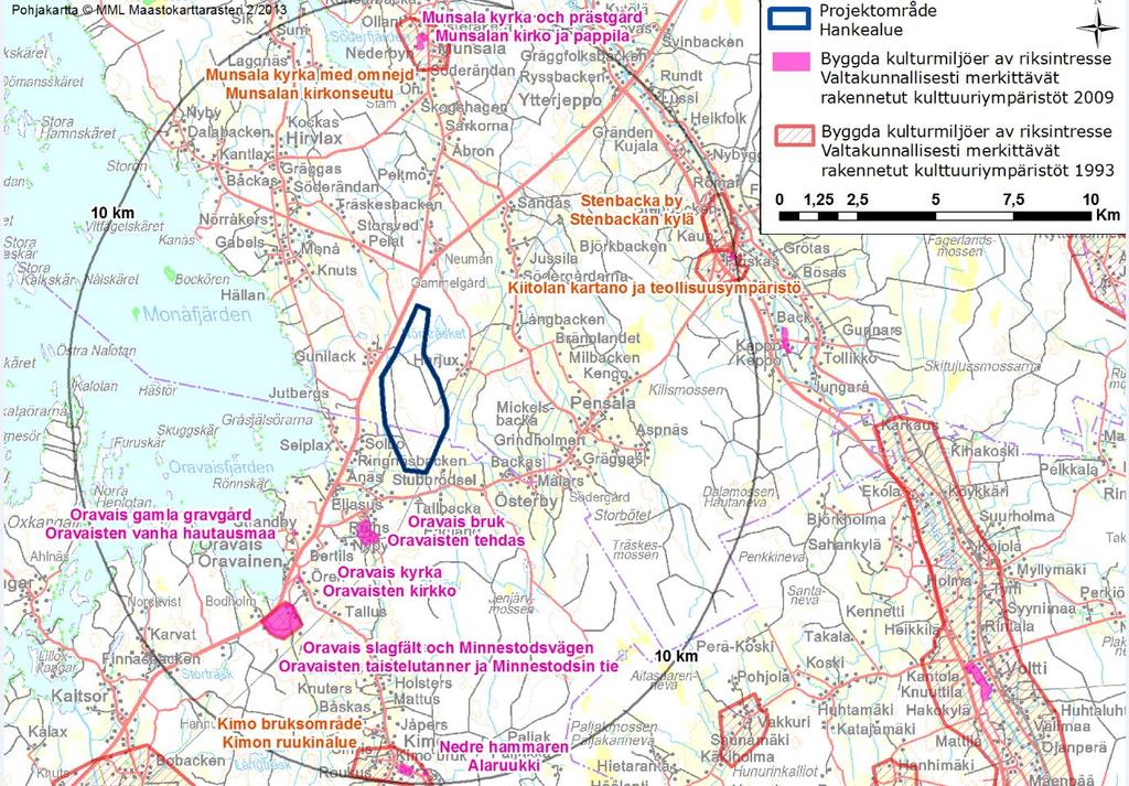 planeringsområdet Närmaste kulturmiljö av riksbetydelse, Oravais