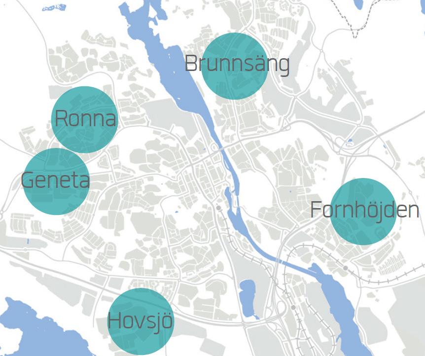Strategi C: Förtäta prioriterade tyngdpunkter En socialt integrerad stad Stadsbyggnad är ett verktyg som ska användas för att skapa miljöer som ökar sammanhållningen och ger människor likvärdiga
