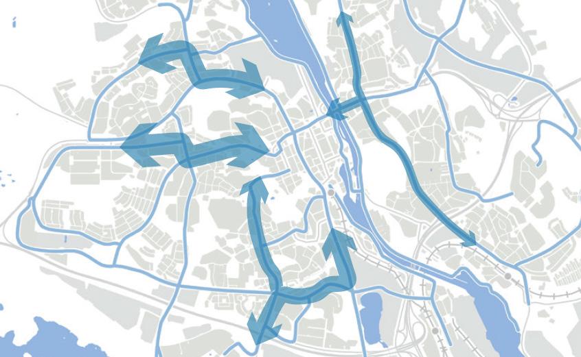 Strategi D: Stadsutveckla stråk En sammankopplad och integrerad stad Att omvandla större vägar och trafikbarriärer till gator som upplevs trygga och trevliga är ett av de mest effektiva sätten att