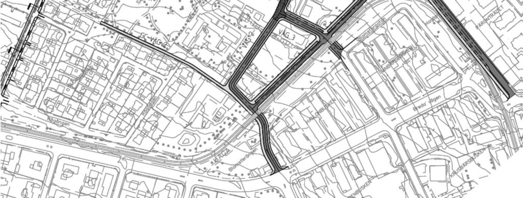 Figur 5: Projekteringshandling på utbyggt vägnät i Sandbyhov Visum-modellen för Norrköping är en