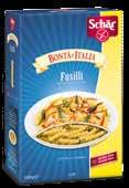 Fusilli, 500 g ENERGI kj 1539 kcal 363 1,5 g 0,4 g 78 g 4,4 g 2,0 g 8,3 g 0,28 g Ingredienser: majsmjöl/-mel, hirsmjöl/ hirsemel, rismjöl/-mel, sirap av rörsocker/-sukker.