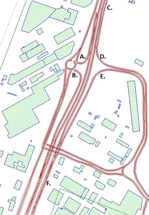 Ombyggnadsalternativ år 2030 Väg/sträcka Fordon/ÅDT Andel tung trafik (%) Hastighet (km/h) A. E45 Avfart 90 5 70 B. E45 Påfart 6 120 5 70 C. E45 Marieholmsleden Norra 57 600 5 7080 D.