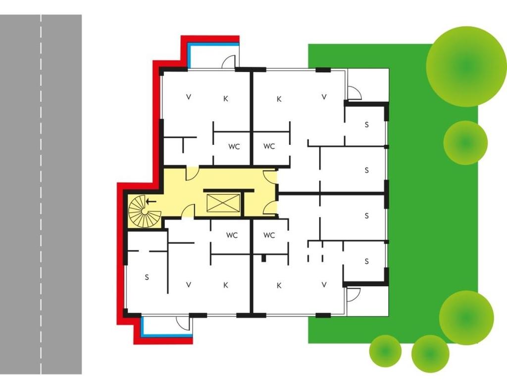 Vägledning för hantering av omgivningsbuller vid bostadsbyggande i Stockholm 57 (63) Ljudnivåmässigt kan detta projekt förbättras i flera delar, till exempel genom mer utstickande balkonger,