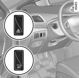 REGLERINGSSYSTEM OCH ASSISTANS VID KÖRNING (3/5) Antispinnsystem Detta system hjälper till begränsa drivhjulens slirning och att kontrollera bilen vid start, gaspådrag eller fartminskning.