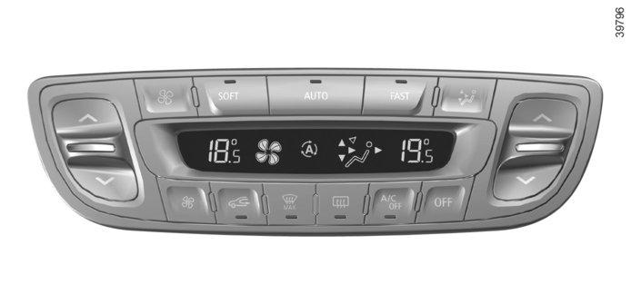 AUTOMATISK KLIMATANLÄGGNING (5/5) Återvinning Denna funktion hanteras automatiskt (igångsättningen bekräftas med kontrollampan 14 på displayen 12), men du kan även aktivera den manuellt. 2 3 4 ANM.