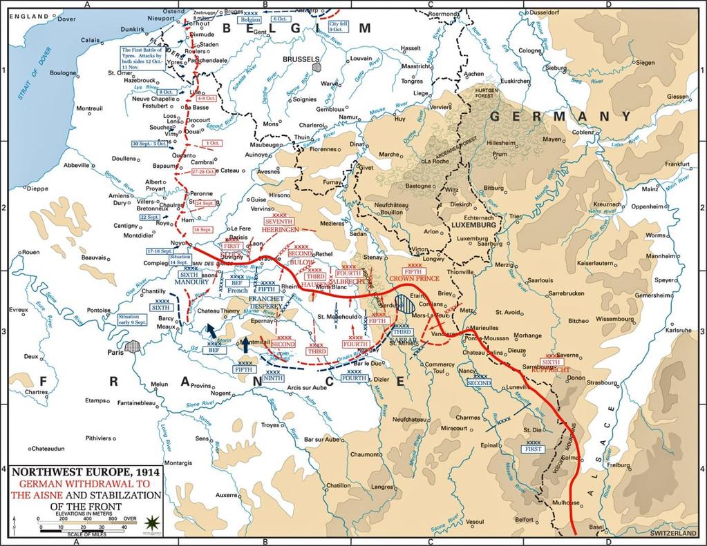 3. BEF stoppade upp en del tyska trupper. Den brittiska armén (BEF British Expeditionary Forces) fördröjde en del av den tyska armén 4. Tyskt logistikproblem.