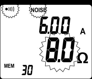 Fig. 19 5.3.3 S TÖR ANDE L ÄCKSTRÖM Om strömmen är större än 5 A, eller om den är mycket deformerad: Visas Noise symbolen blinkande.