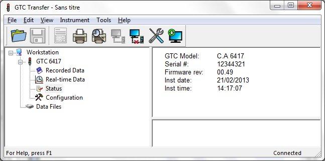 7.3.6 EXPORTERA MÄTDATA TILL E N PC Modell CA 6417 har en kommunikationsmöjlighet och kan överföra en del eller alla registrerade mätningar till en PC.