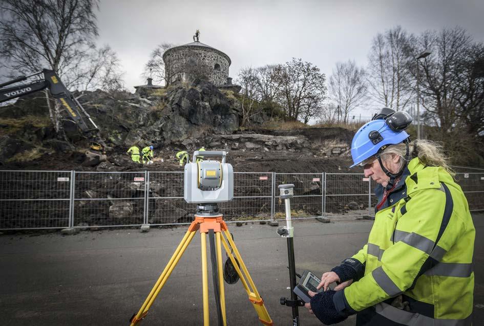 Statens historiska museer Årsredovisning 2017 13 Förberedelse av inmätning och laserskanning. Skansen Lejonet, Göteborg.